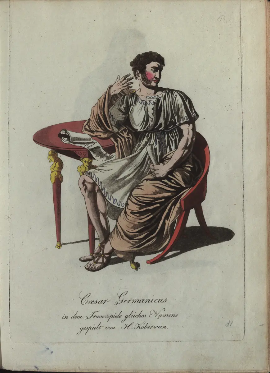 Germanicus, Titel der Serie: Auswahl schöner Costumes für Theater- und Ball-Anzüge