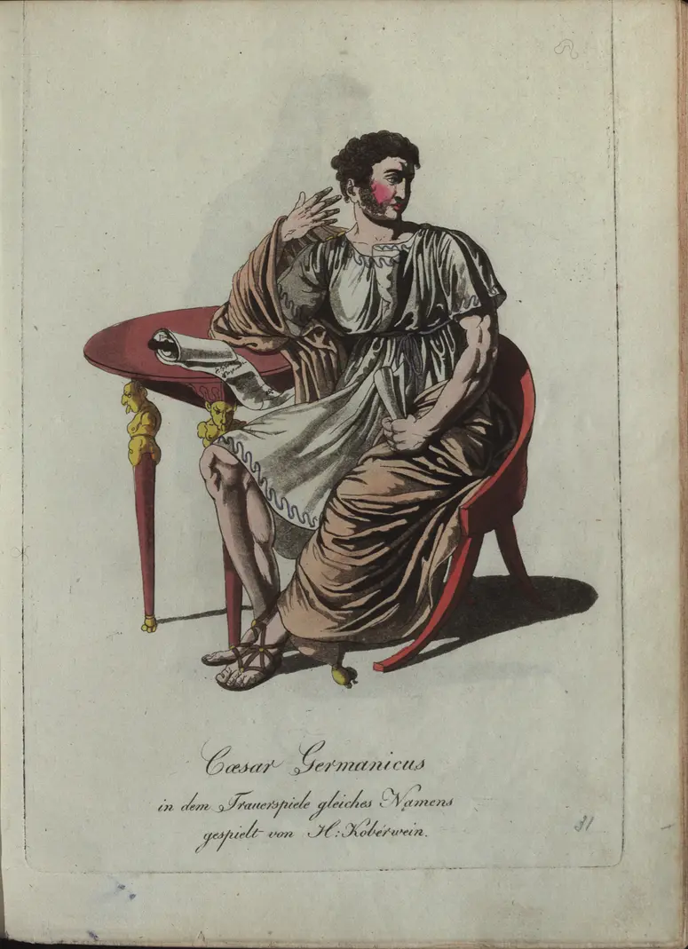 Germanicus, Titel der Serie: Auswahl schöner Costumes für Theater- und Ball-Anzüge