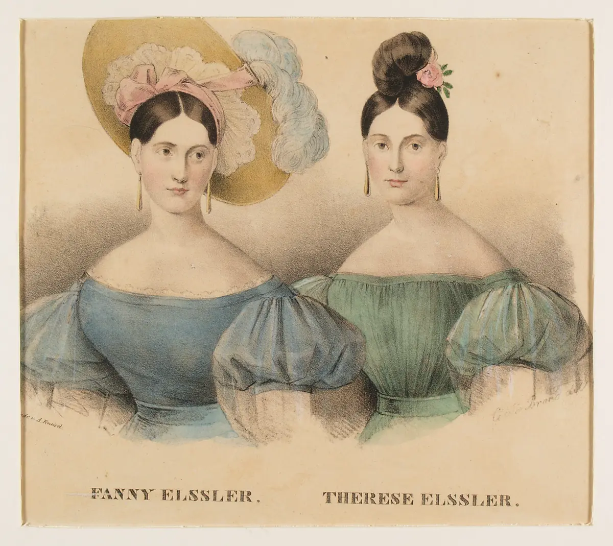 Fanny Elssler und Theresia Elssler, Titel in Vorlageform: Fanny Elssler. Therese Elssler.