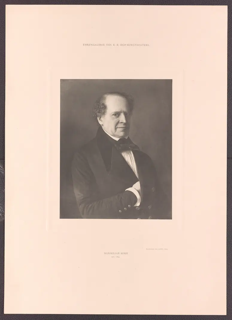 Maximilian Korn, Titel der Serie: Ehrengalerie des K.K. Hof-Burgtheaters