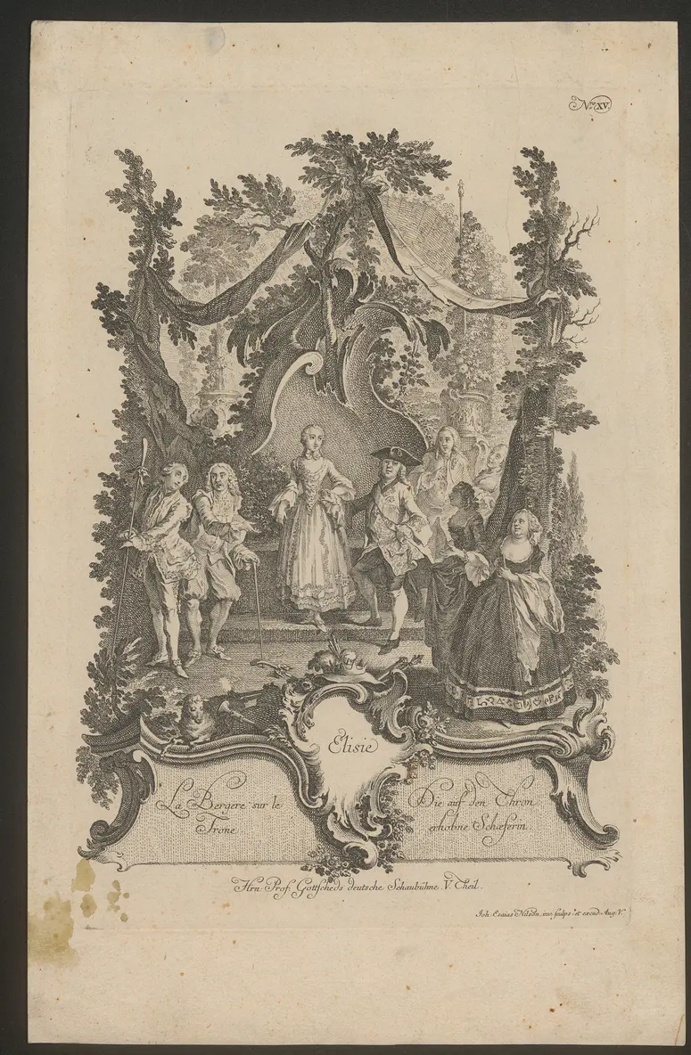 Elisie, Titel in Vorlageform: Elisie / La Bergere su le Trone, Titel in Vorlageform: Elsie / Die auf den Thron erhobne Schäferin