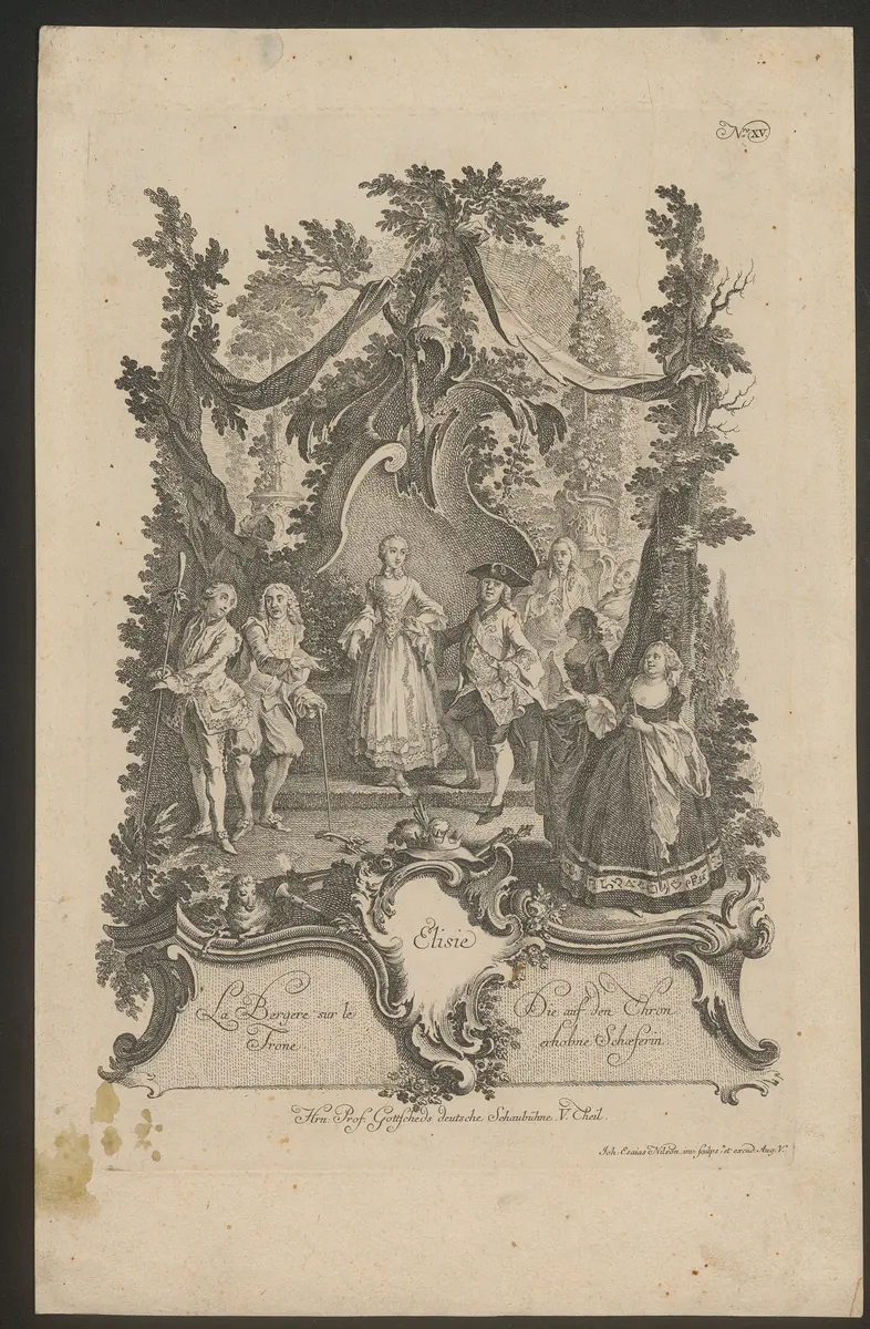 Elisie, Titel in Vorlageform: Elisie / La Bergere su le Trone, Titel in Vorlageform: Elsie / Die auf den Thron erhobne Schäferin
