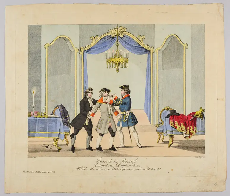 Garrick in Bristol, Titel der Serie: Theatralische Bilder-Gallerie, Name der Zeitschrift: Wiener Theaterzeitung