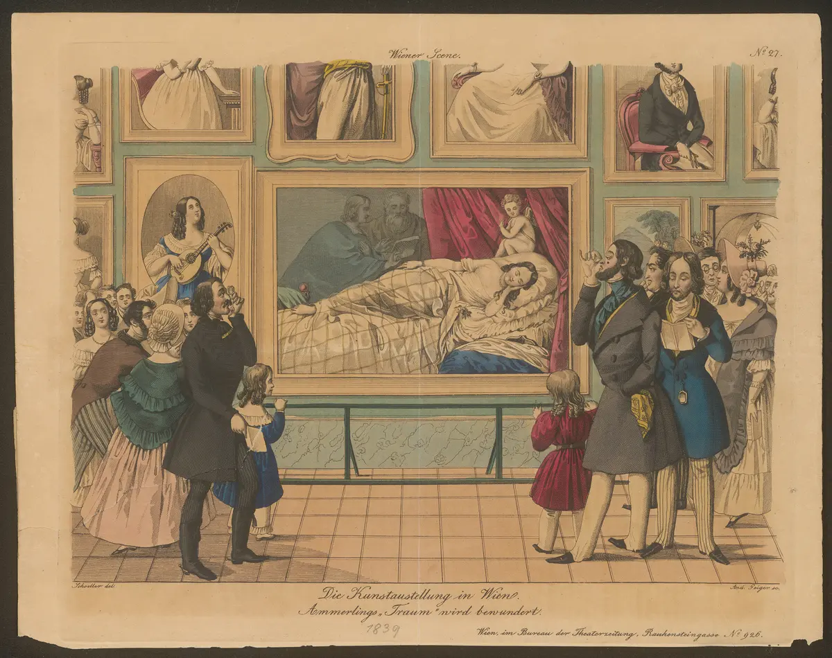 Die Kunstaustellung in Wien., Titel der Serie: Wiener Scene, Name der Zeitschrift: Wiener Theaterzeitung