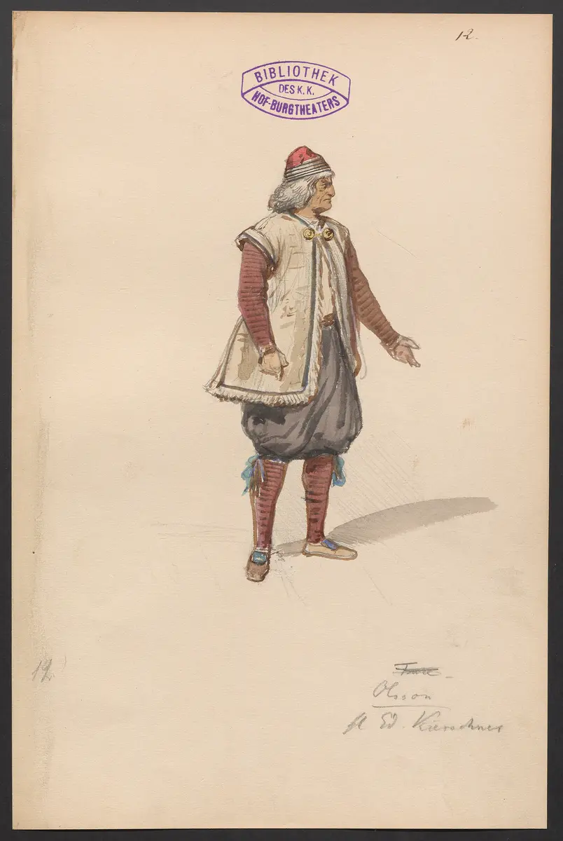 Gustav Wasa, oder Maske für Maske, Titel der Serie: Figurinen des k.k. Hof-Burgtheaters