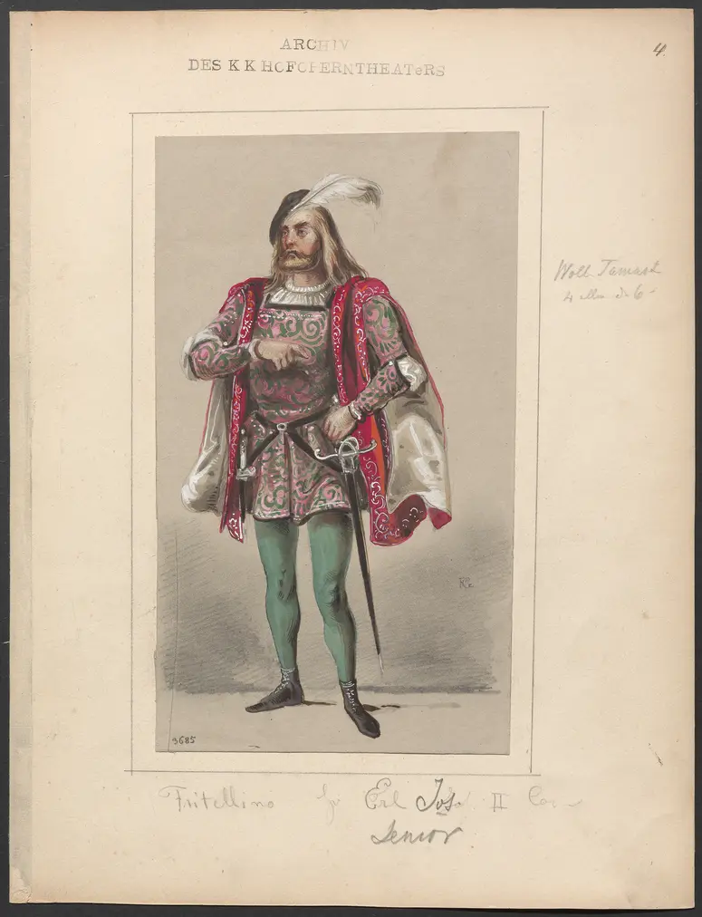 Königin Topas, Originaltitel: La reine Topaze, Titel der Serie: Figurinen des k.k. Hofoperntheaters