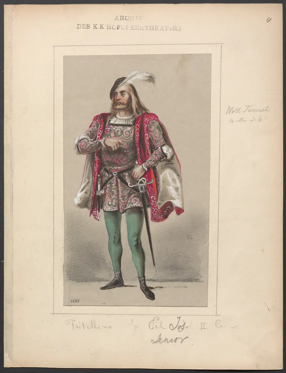 Königin Topas, Originaltitel: La reine Topaze, Titel der Serie: Figurinen des k.k. Hofoperntheaters
