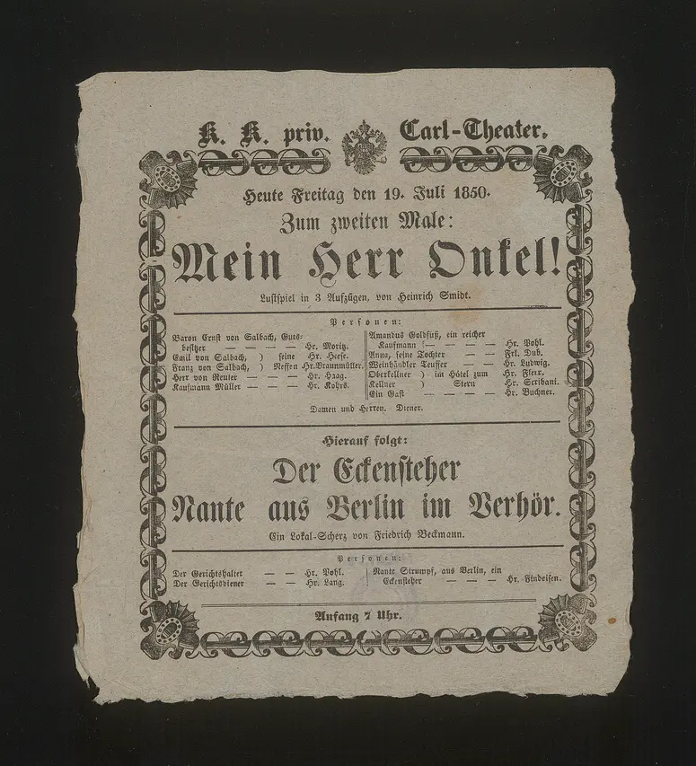 Mein Herr Onkel!, Der Eckensteher Nante aus Berlin im Verhör