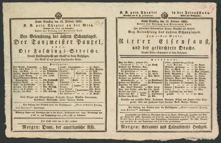 Der Tanzmeister Pauxel oder Die Faschingsstreiche, Ritter Eisenfaust, und der gefürchtete Drache