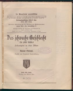 Das schwache Geschlecht