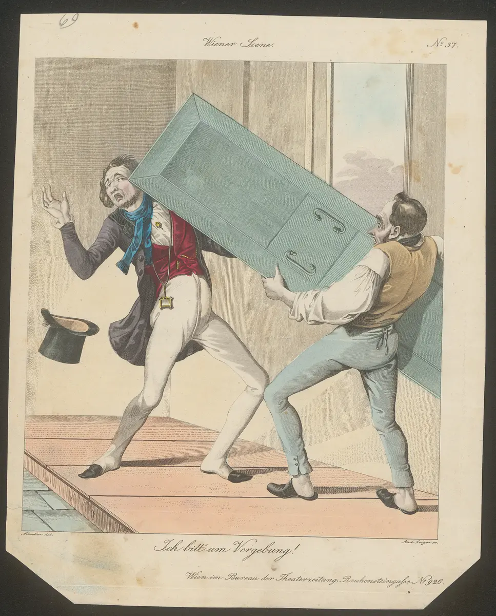Ich bitt' um Vergebung!, Titel der Serie: Wiener Scene, Name der Zeitschrift: Wiener Theaterzeitung