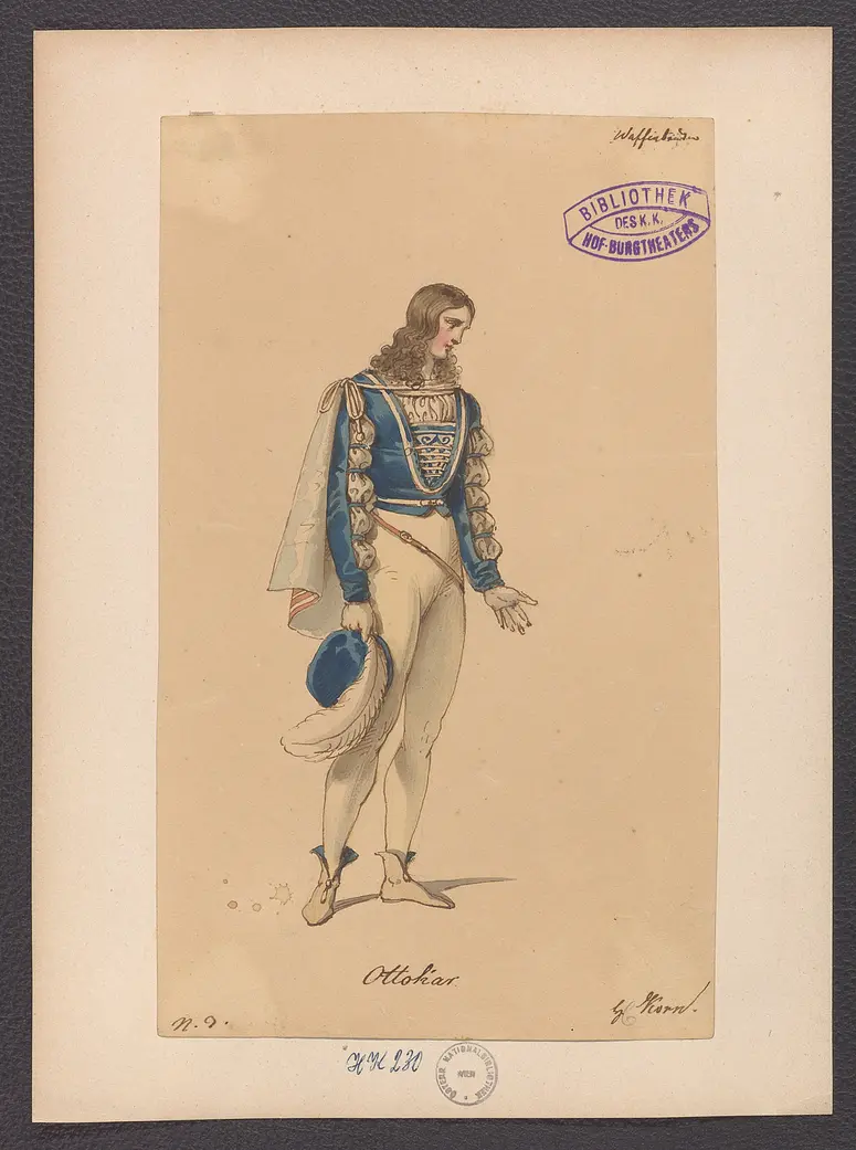 Die Waffenbrüder, Alternativtitel: Die Familie Schroffenstein, Titel der Serie: Figurinen des k.k. Hof-Burgtheaters