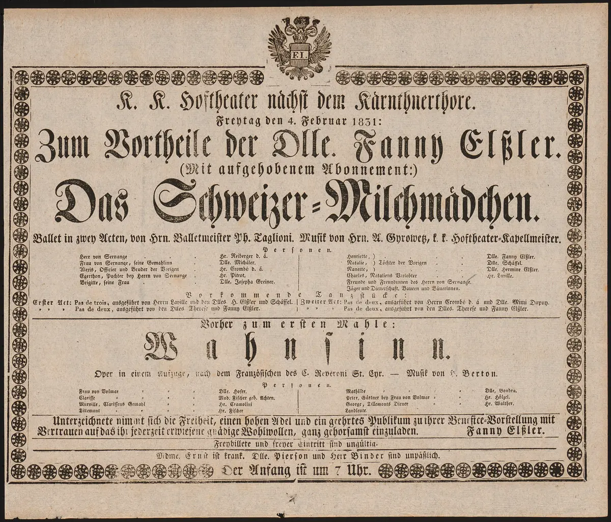 Das Schweizer Milchmädchen, Wahnsinn, Le délire