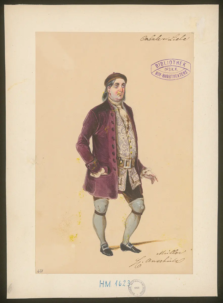 Kabale und Liebe, Titel der Serie: Figurinen des k.k. Hof-Burgtheaters