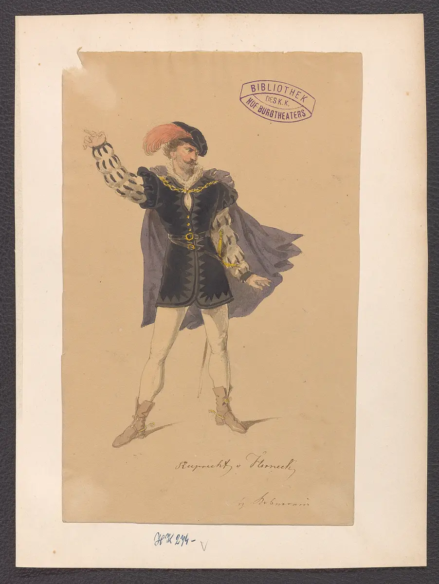 Ruprecht, Graf zu Horneck, Titel der Serie: Figurinen des k.k. Hof-Burgtheaters