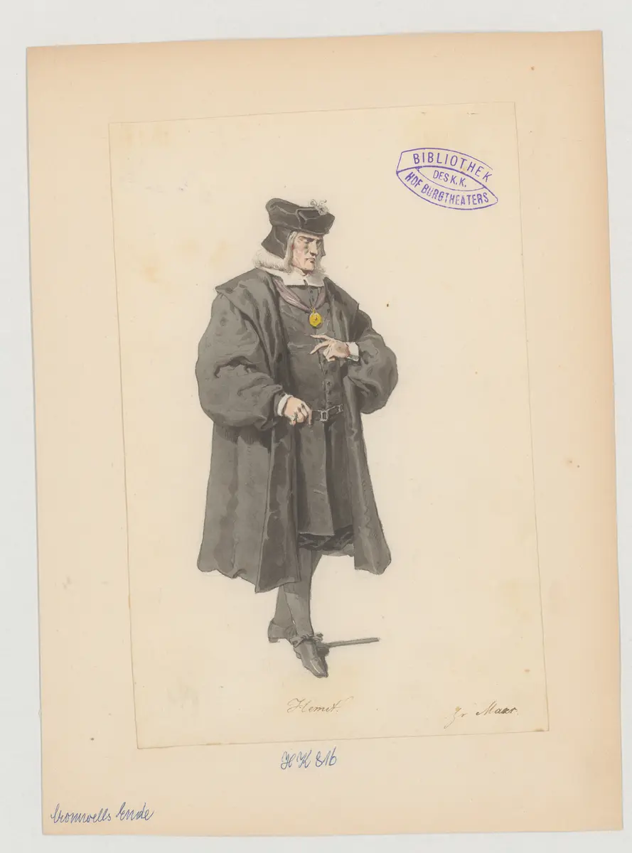 Cromwells Ende, Titel der Serie: Figurinen des k.k. Hof-Burgtheaters