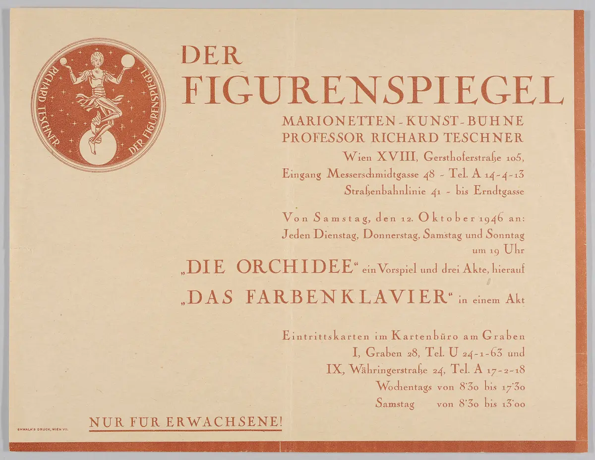 Der Figurenspiegel, Verweis auf Stücktitel: Die Orchidee, Verweis auf Stücktitel: Das Farbenklavier