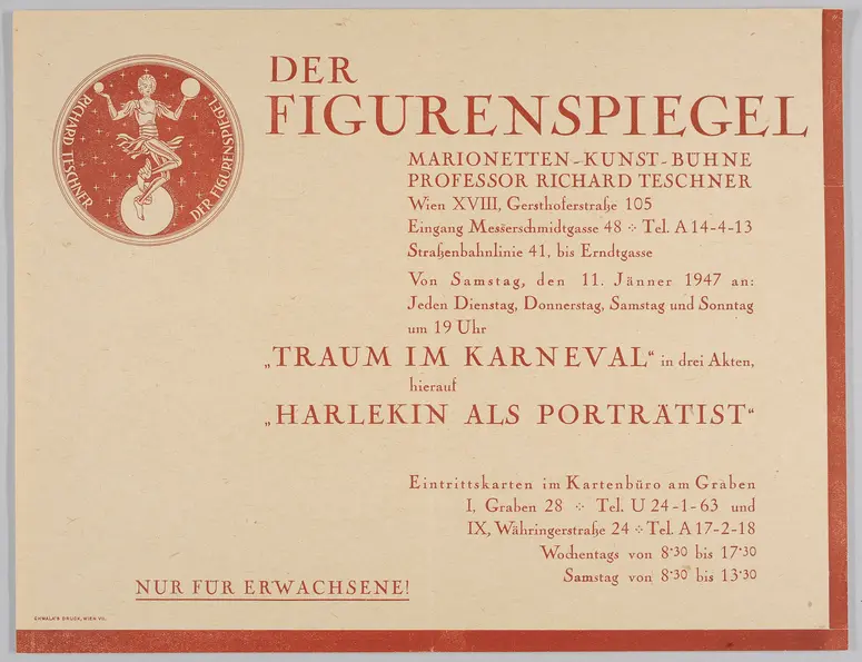Der Figurenspiegel, Verweis auf Stücktitel: Karneval / Traum im Karneval, Verweis auf Stücktitel: Harlekin als Porträtist