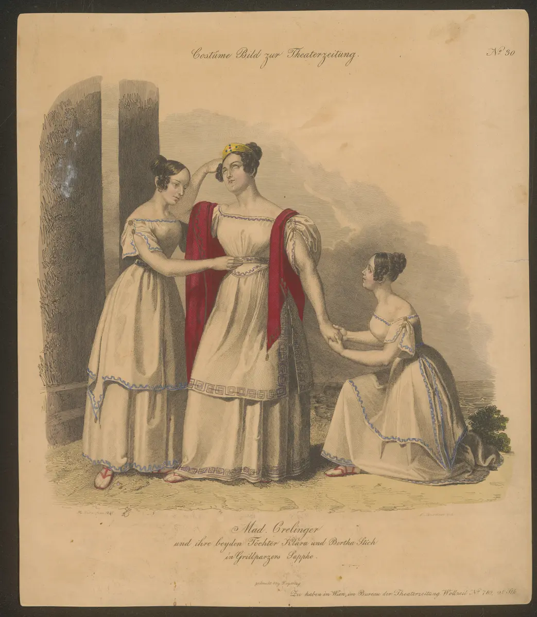 Sappho, Titel der Serie: Costume-Bild, Name der Zeitschrift: Wiener Theaterzeitung