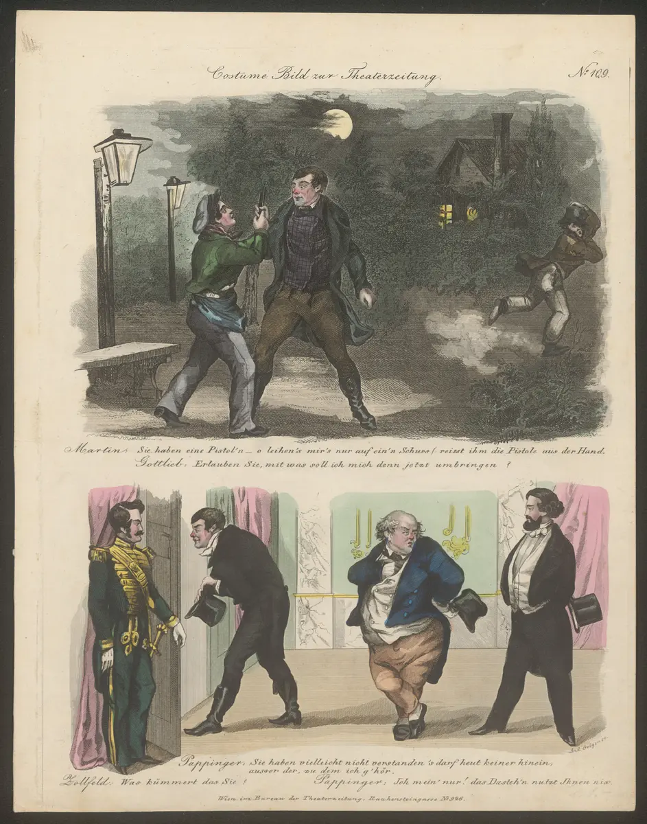 Der Schützling, Titel der Serie: Costume-Bild, Name der Zeitschrift: Wiener Theaterzeitung