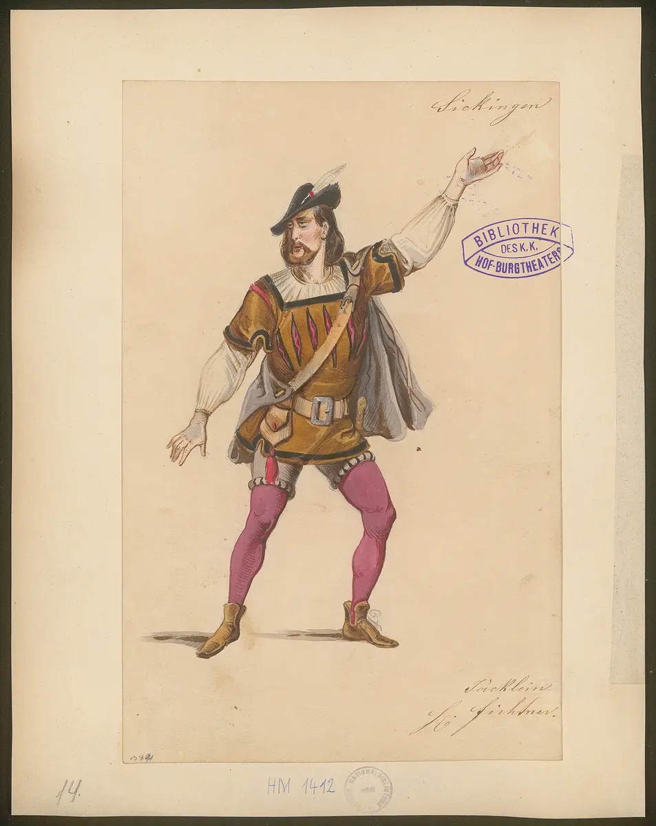 Franz von Sickingen, Titel der Serie: Figurinen des k.k. Hof-Burgtheaters