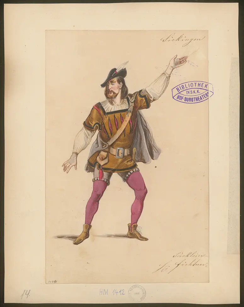 Franz von Sickingen, Titel der Serie: Figurinen des k.k. Hof-Burgtheaters