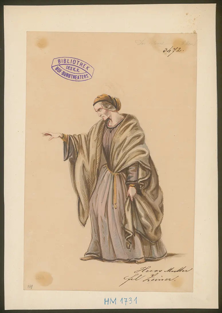 Des Meeres und der Liebe Wellen, Titel der Serie: Figurinen des k.k. Hof-Burgtheaters