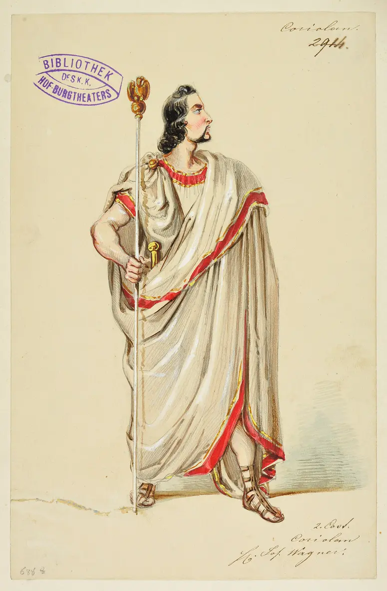Coriolanus, Titel der Serie: Figurinen des k.k. Hof-Burgtheaters
