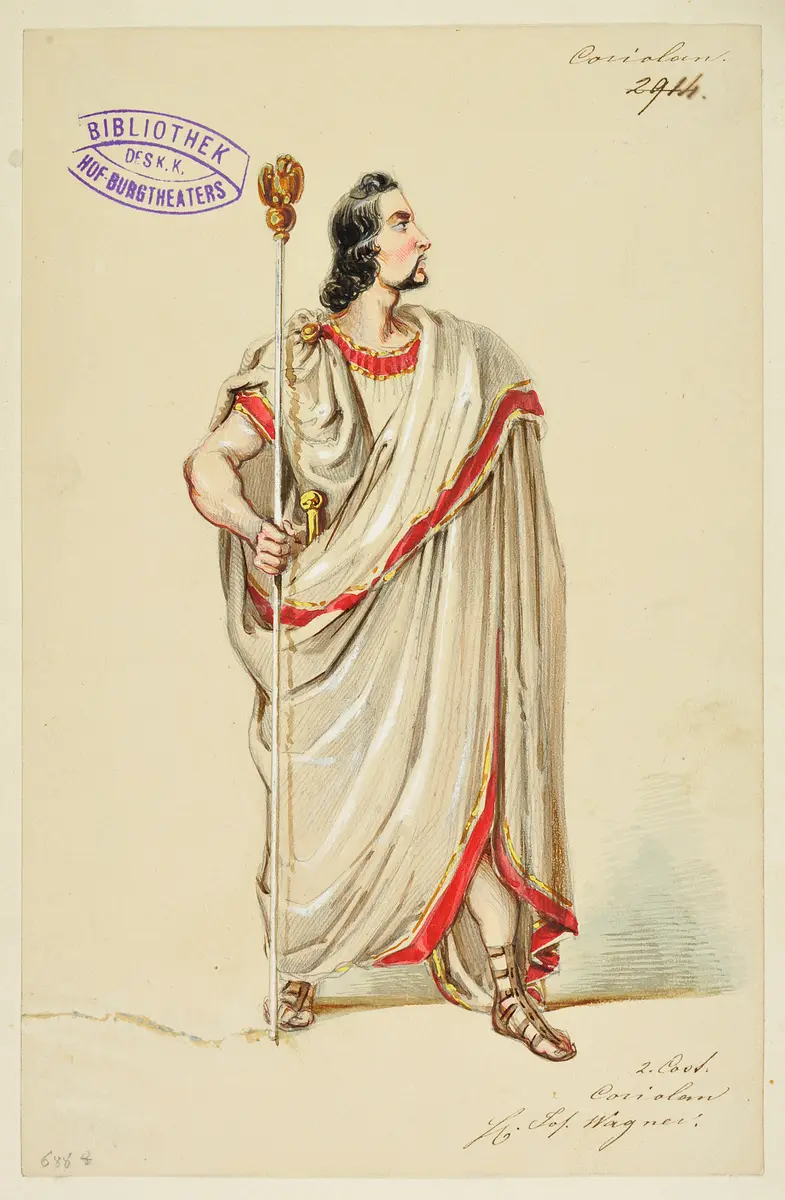Coriolanus, Titel der Serie: Figurinen des k.k. Hof-Burgtheaters