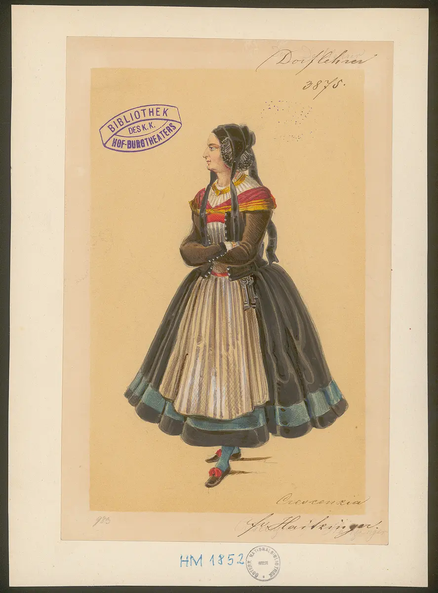 Der Dorflehrer, Titel der Serie: Figurinen des k.k. Hof-Burgtheaters