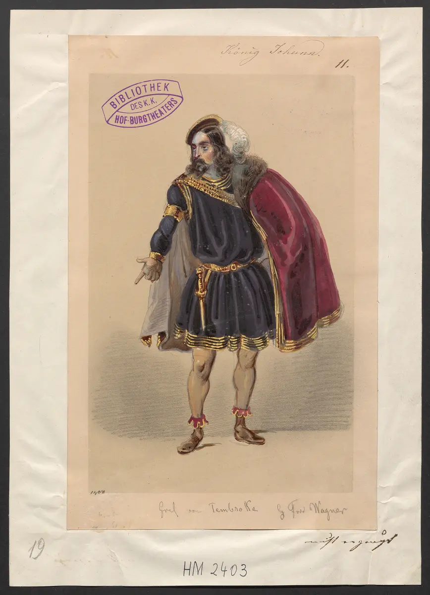 König Johann, Originaltitel: King John, Titel der Serie: Figurinen des k.k. Hof-Burgtheaters