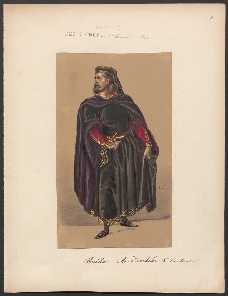 Die sizilianische Vesper, Originaltitel: Les vêpres siciliennes, Titel der Serie: Figurinen des k.k. Hofoperntheaters