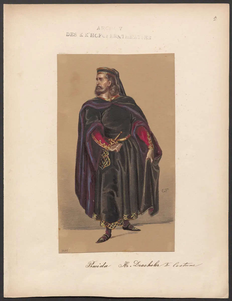 Die sizilianische Vesper, Originaltitel: Les vêpres siciliennes, Titel der Serie: Figurinen des k.k. Hofoperntheaters