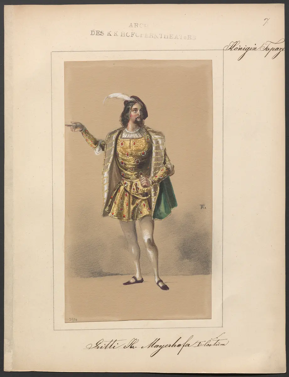 Königin Topas, Originaltitel: La reine Topaze, Titel der Serie: Figurinen des k.k. Hofoperntheaters