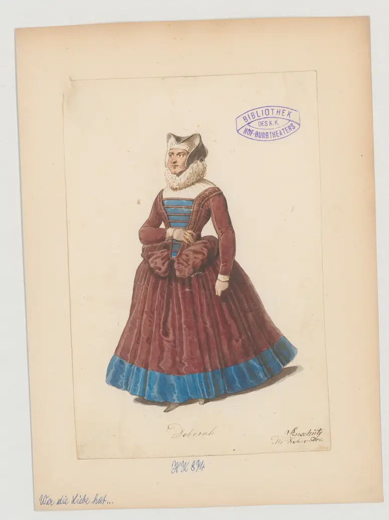 Wer die Liebe hat, führt die Braut heim, Titel der Serie: Figurinen des k.k. Hof-Burgtheaters