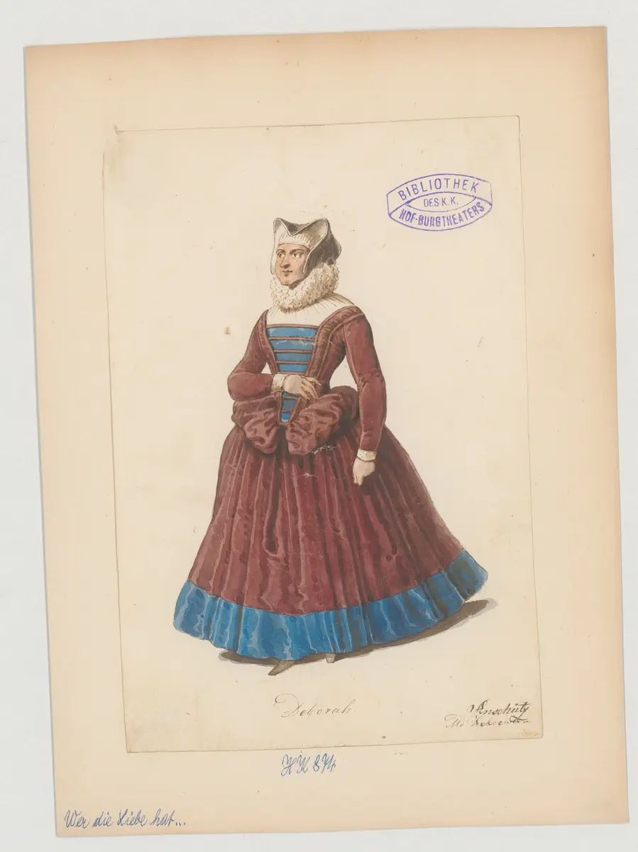 Wer die Liebe hat, führt die Braut heim, Titel der Serie: Figurinen des k.k. Hof-Burgtheaters