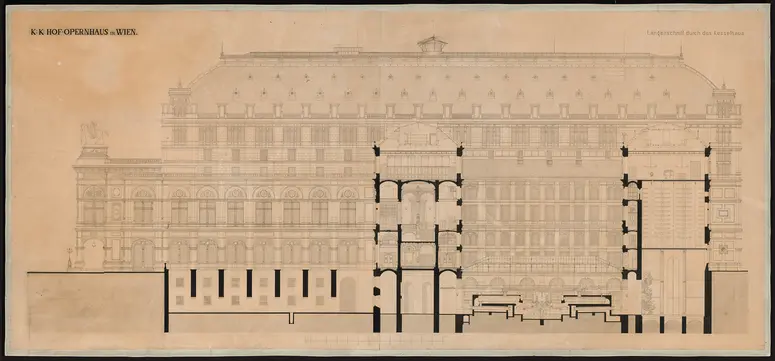 K. u. K. Hof-Opernhaus, Längenschnitt durch das Kesselhaus