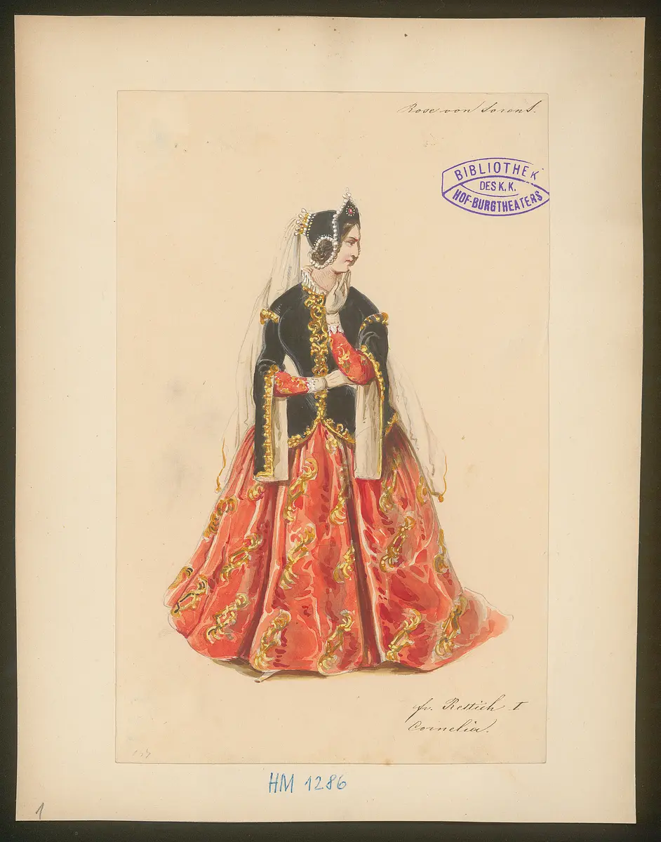 Die Rose von Sorrent, Titel der Serie: Figurinen des k.k. Hof-Burgtheaters