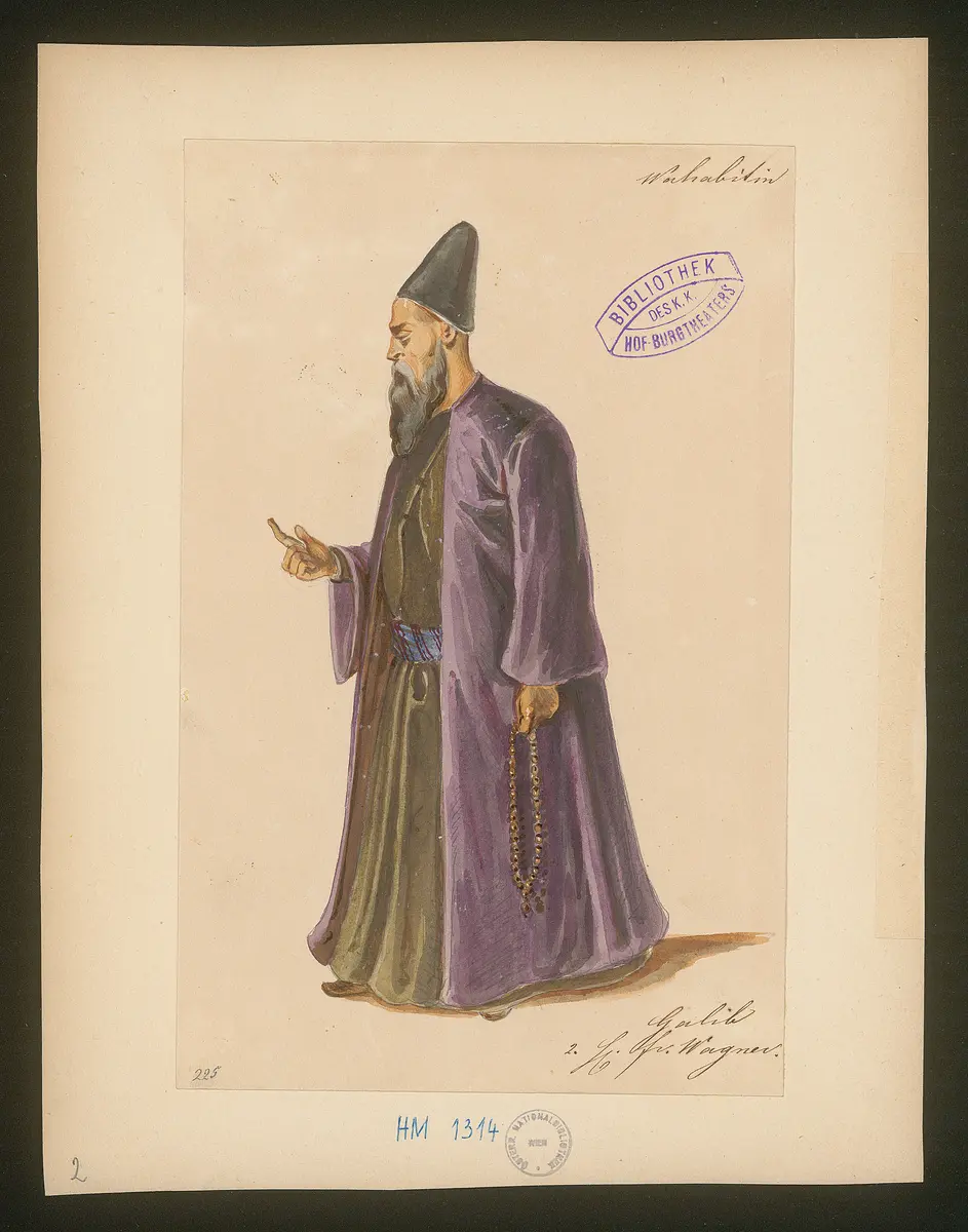 Die Wahabitin, Titel der Serie: Figurinen des k.k. Hof-Burgtheaters