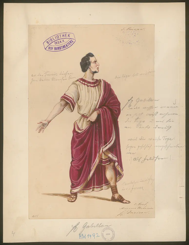 Julius Cäsar, Originaltitel: The Tragedy of Julius Caesar, Titel der Serie: Figurinen des k.k. Hof-Burgtheaters