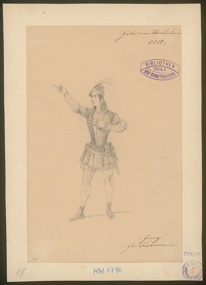 Götz von Berlichingen mit der eisernen Hand, Titel der Serie: Figurinen des k.k. Hof-Burgtheaters