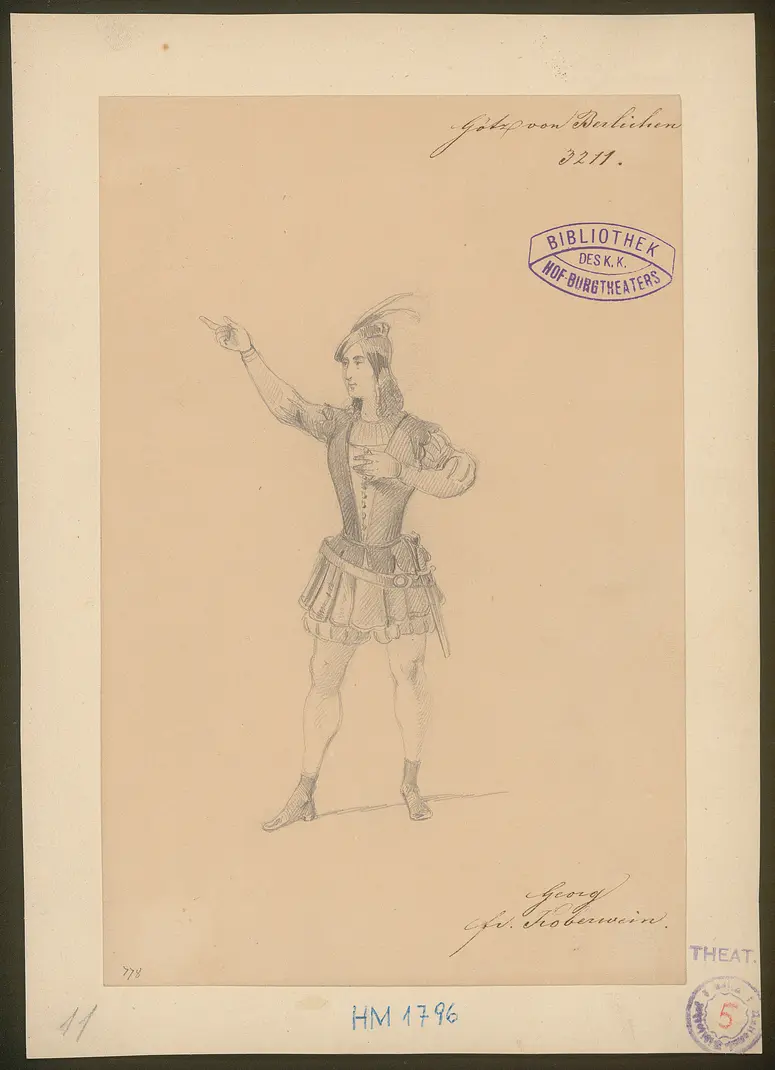 Götz von Berlichingen mit der eisernen Hand, Titel der Serie: Figurinen des k.k. Hof-Burgtheaters