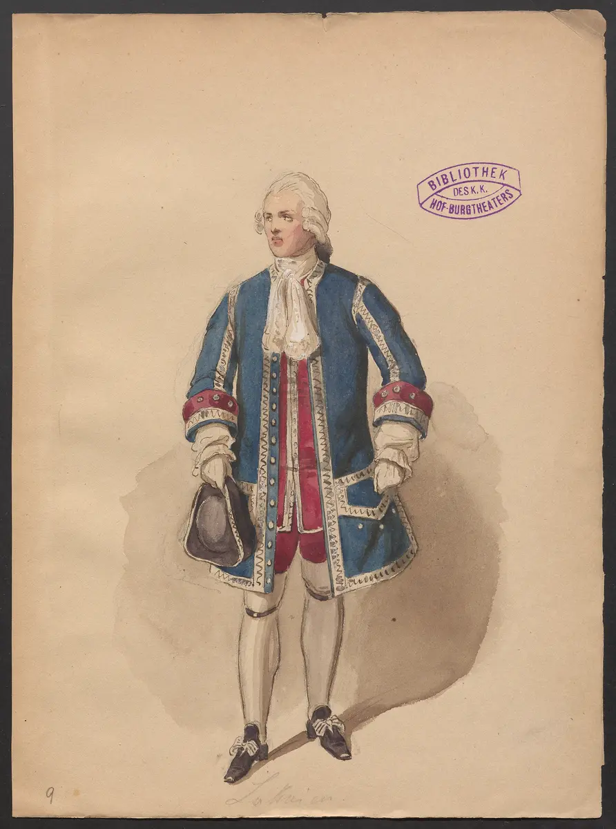 Zopf und Schwert, Titel der Serie: Figurinen des k.k. Hof-Burgtheaters