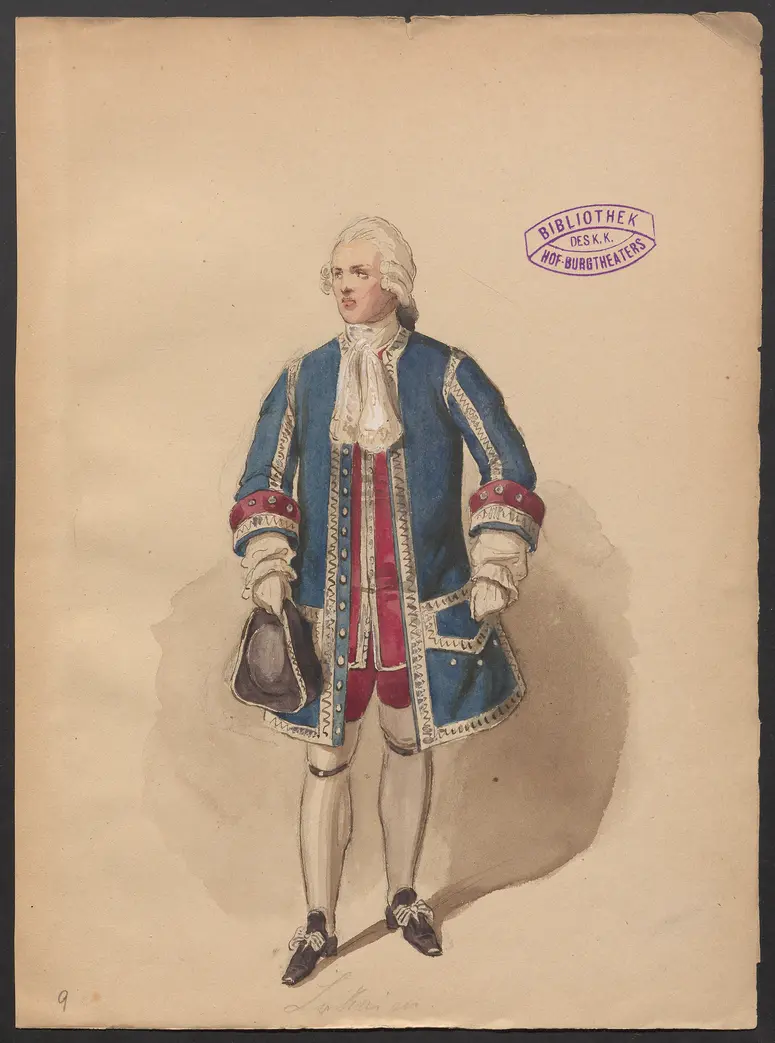 Zopf und Schwert, Titel der Serie: Figurinen des k.k. Hof-Burgtheaters