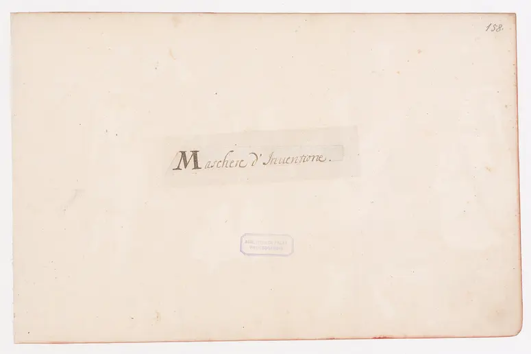 Deckblatt zu den »Maschere d'Inventione« (