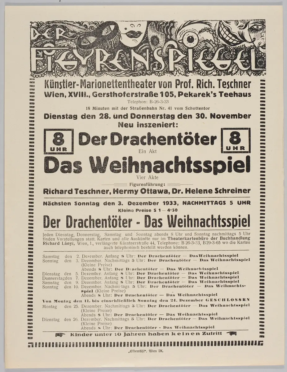 Der Figurenspiegel, Verweis auf Stücktitel: Der Drachentöter, Verweis auf Stücktitel: Das Weihnachtsspiel