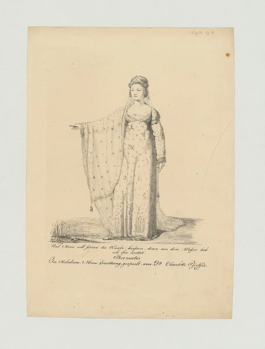 Charlotte Birch-Pfeiffer, Name der Zeitschrift: Münchner Theater-Journal, Verweis auf Stücktitel: Moses Errettung