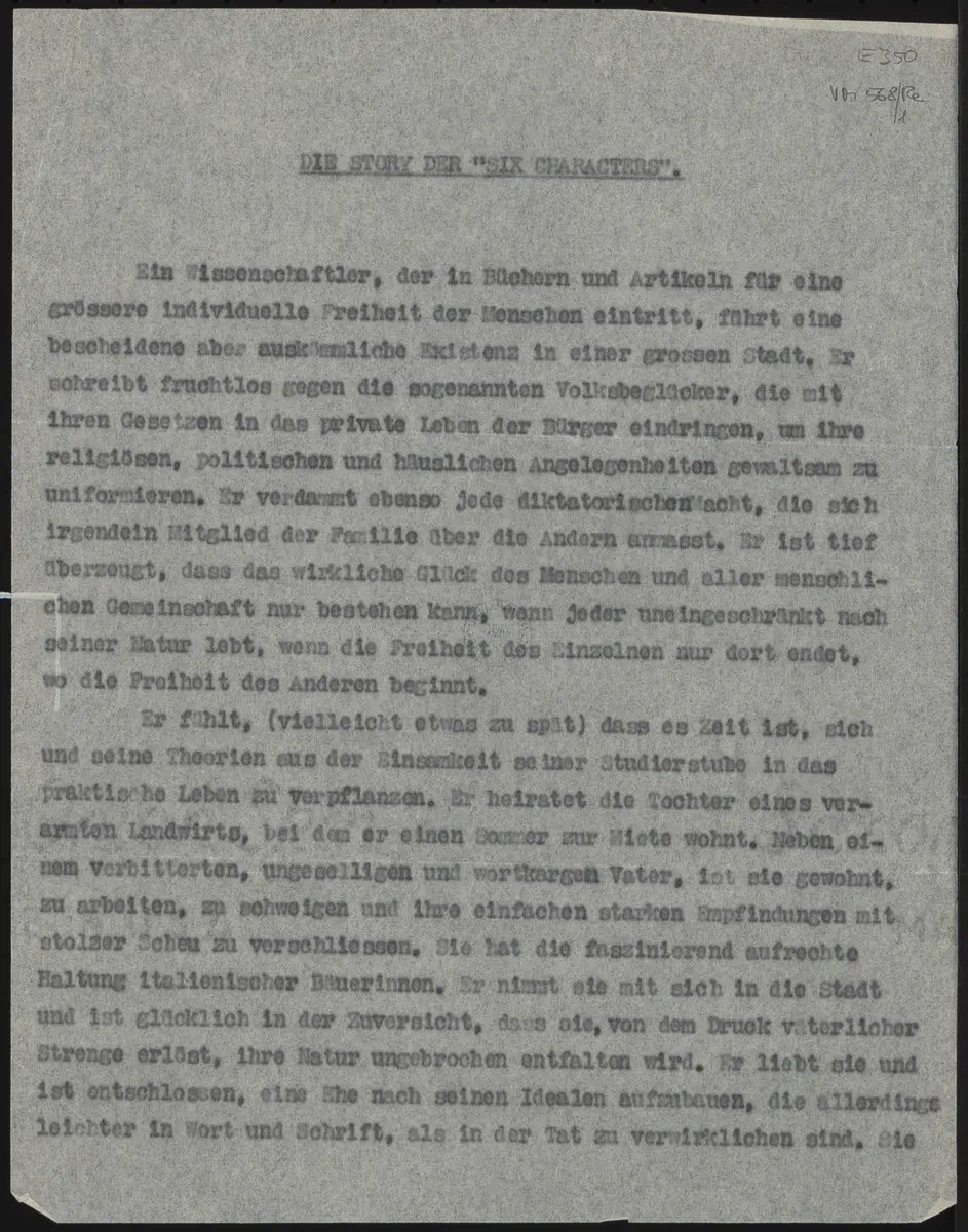 Sechs Personen suchen einen Autor