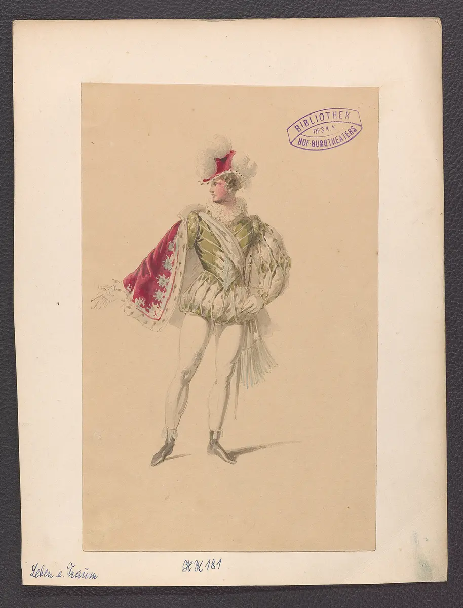 Das Leben ein Traum, Originaltitel: La vida es sueño, Titel der Serie: Figurinen des k.k. Hof-Burgtheaters