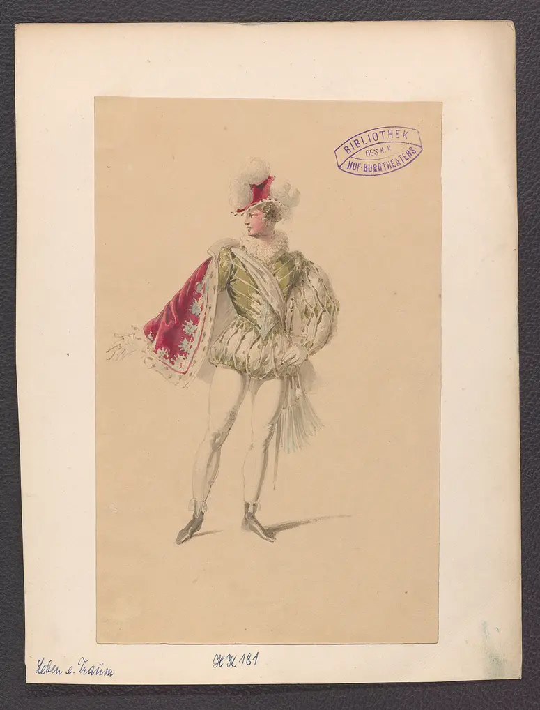 Das Leben ein Traum, Originaltitel: La vida es sueño, Titel der Serie: Figurinen des k.k. Hof-Burgtheaters